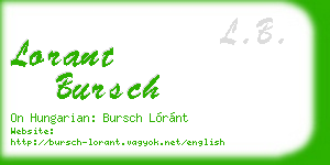 lorant bursch business card